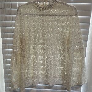 Chic Cream Lace Blouse for Women